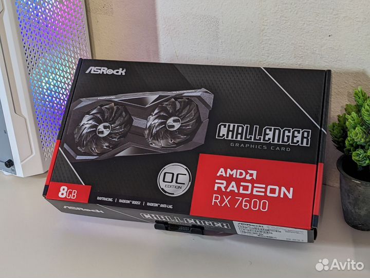 Новая Видеокарта AMD RX 7600 AsRock Challenger