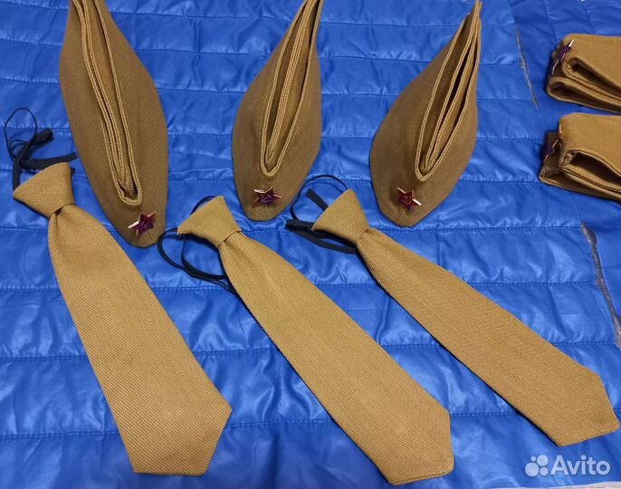 Пилотки военные, размеры от 48, галстуки