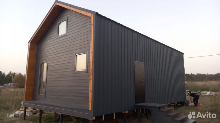 Каркасный дом блок хаус 9х6