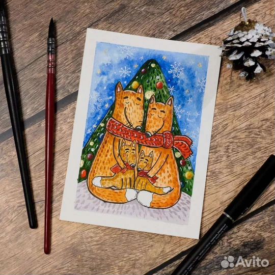Открытки:ручной рисунок