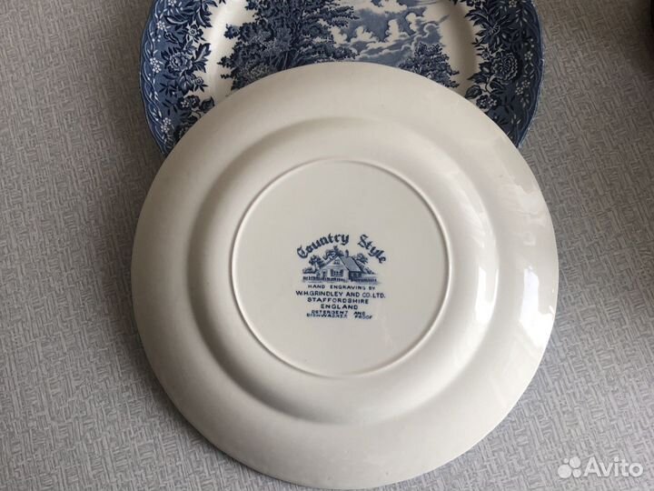 Тарелки синий пейзаж Англия