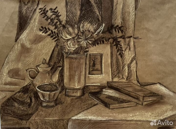 Картина на крафтовой бумаге (пастелью)