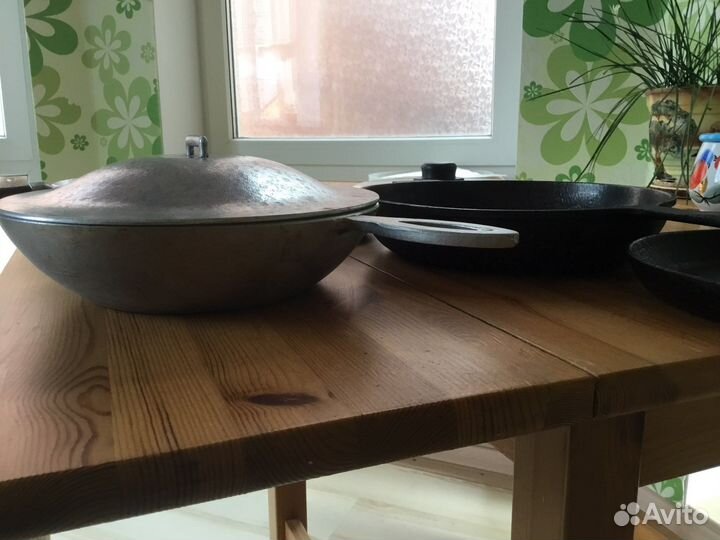 Сковородки чугунные,литой алюминий и крышки