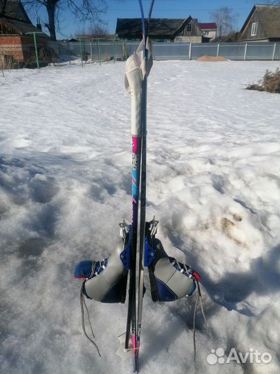 Лыжи беговые детские 130 с ботинками размер 30