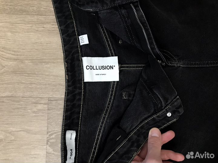 Джинсы baggy черные collusion (ASOS)