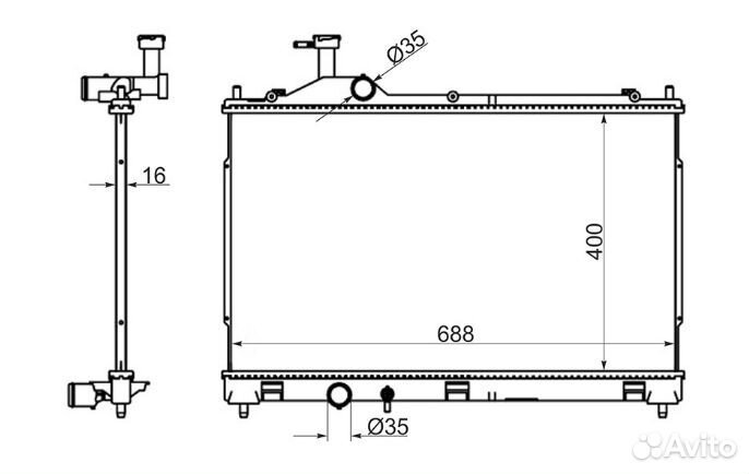 Радиатор mitsubishi outlander XL 2013-2019