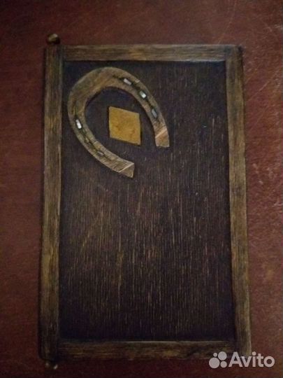 Старинные деревянные шкатулка записная книжка,заяц