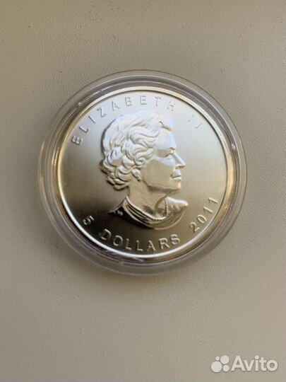 Канада 5 долларов 2011 год. Кленовый лист, серебро