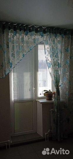 Тюль с карнизом на кухню