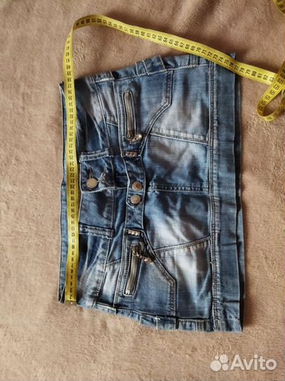 Джинсовая мини юбка