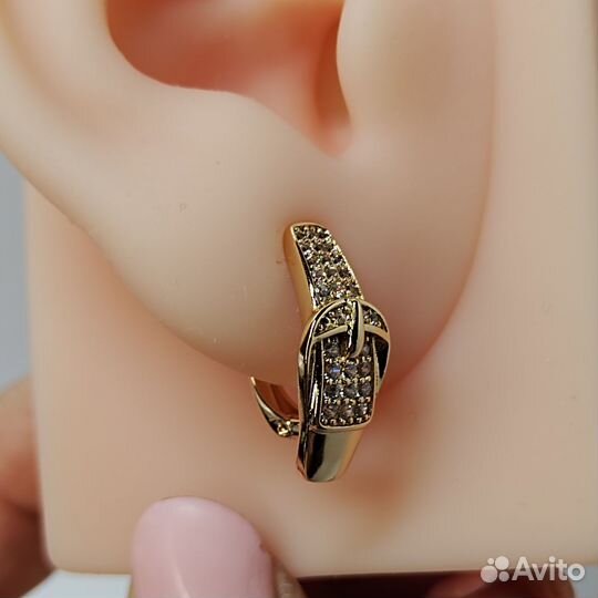 Серьги Пряжка, золочение