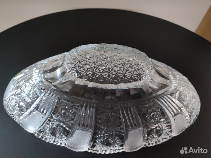 Большая хрустальная ваза ладья СССР