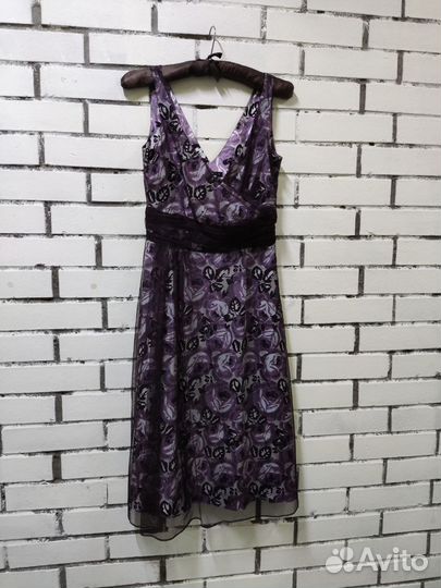 Платье коктейльное, р.42/44, шелк+сетка