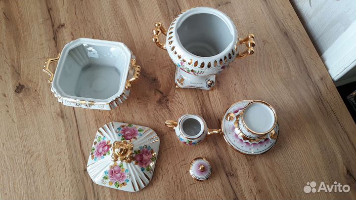 Самовар + Шкатулка Гжель