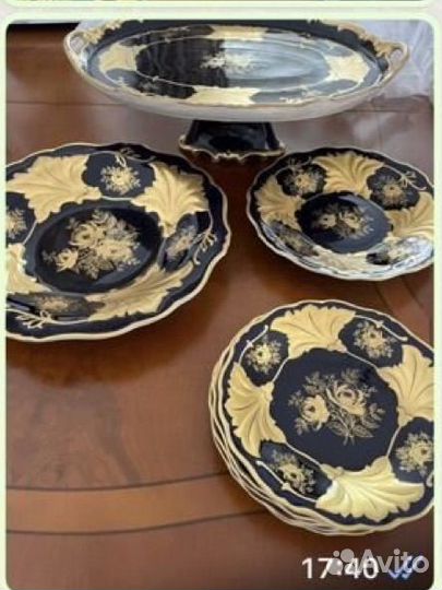 Веймар блюдо овальноена ножке кленовй лист