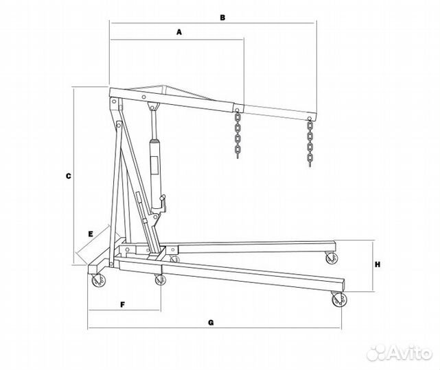 Кран гаражный складной 2т AVSteel