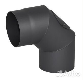 Отвод черный 90* d 180 2 мм с ревизией кпд