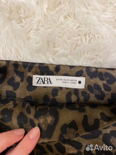 Леопардовая юбка zara XS