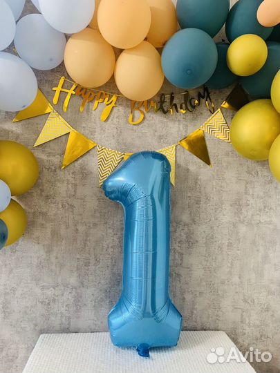 Цифра 1 на годик мальчику