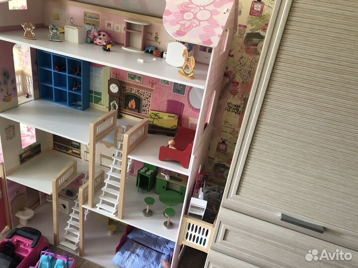 Кукольный домик для барби с мебелью