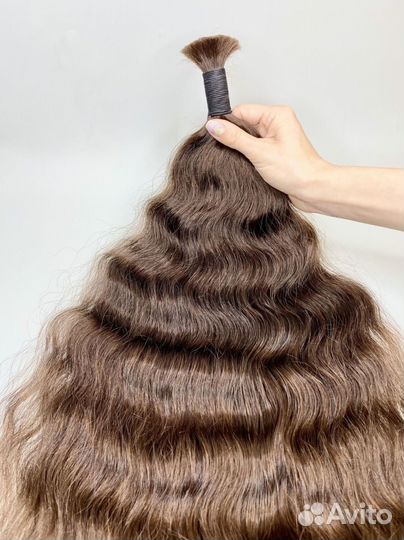 Натуральные волосы, 40см, кудри, Долями