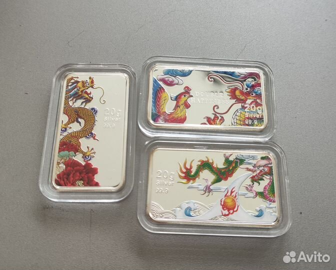Три монеты серебро год дракона 2012 комплект