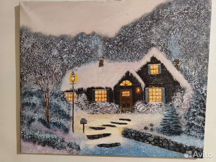 Картина маслом Зима