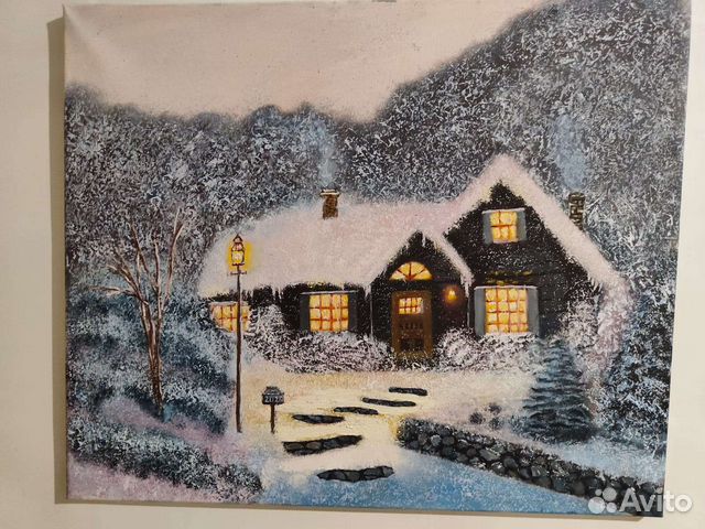 Картина маслом Зима