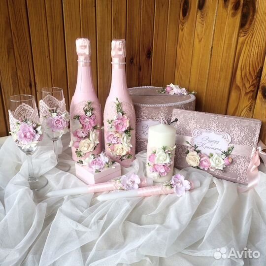 Свадебные аксессуары/Бокалы/свечи/казна/декор