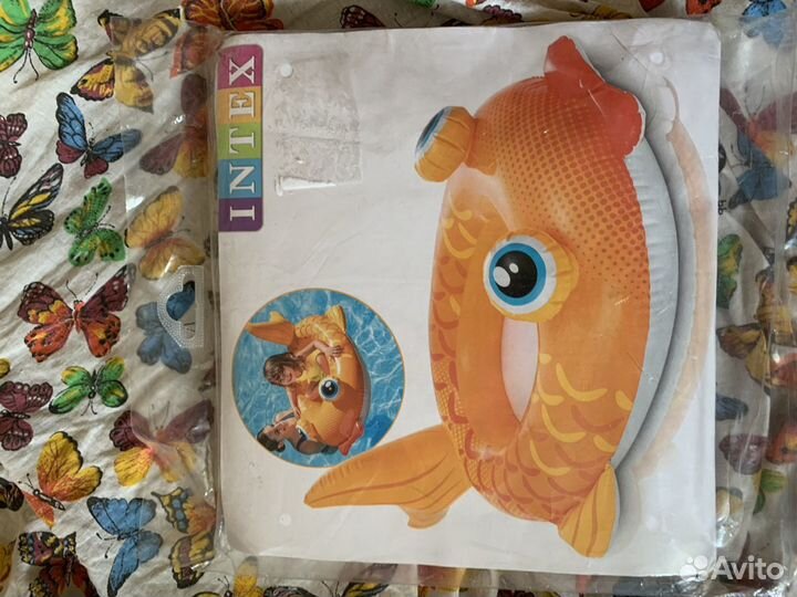 Плот для бассейна, мяч, нарукавники