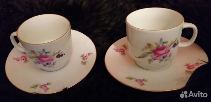 Кофейно -чайная пара,фарфор Чехословакия 70е