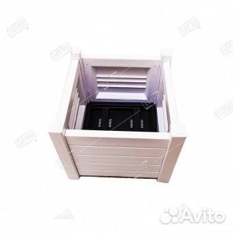 Кашпо пластиковое Прованс бежевый 53*47*53