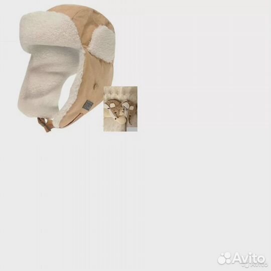 55-63 Европа 28евро чёрн серая шапка зимняя ушанка