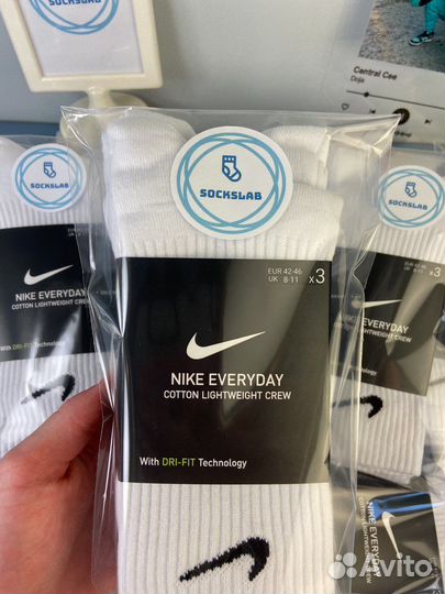 Носки Nike Everyday белые высокие