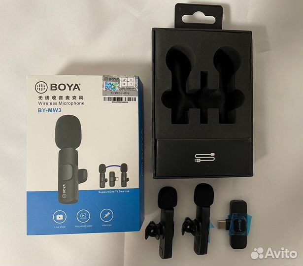 2в1 Петличный микрофон Type-C Boya wm-6