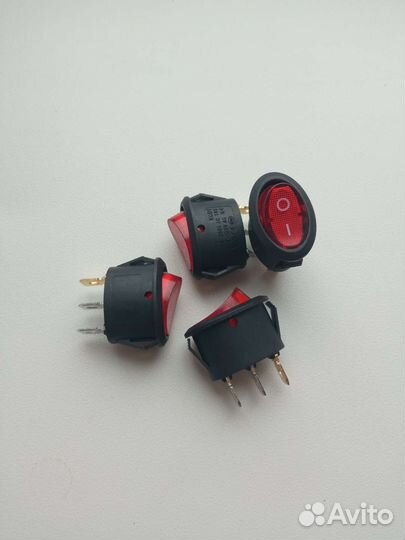 Клавишный выключатель овальный с подсветкой 10А