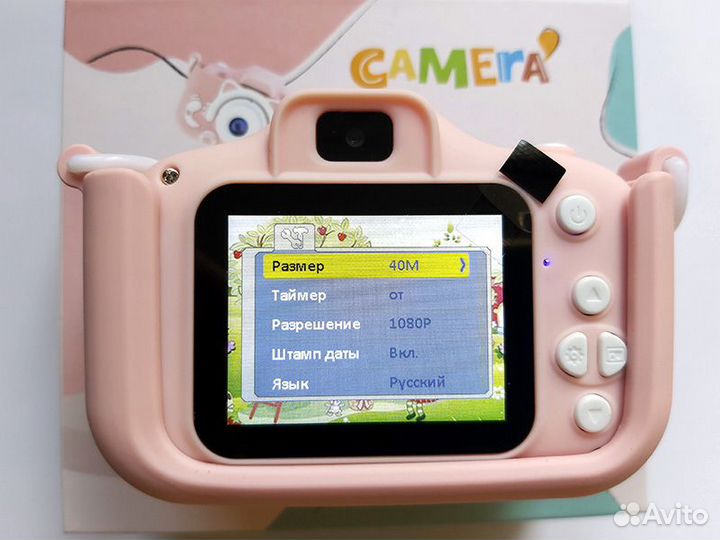 Детский фотоаппарат Котик Kitty розовый/голубой