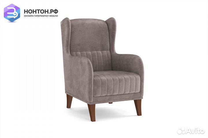 Кресло евромагнат серо-коричневое