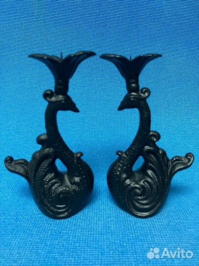 Каслинское литье. Подсвечник Лебедь