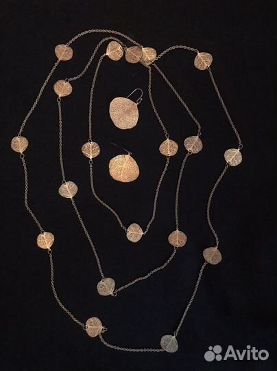 Дизайнерская бижутерия сережки и цепочка