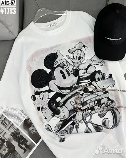 Футболка со стразами Микки Гуфи Дональд