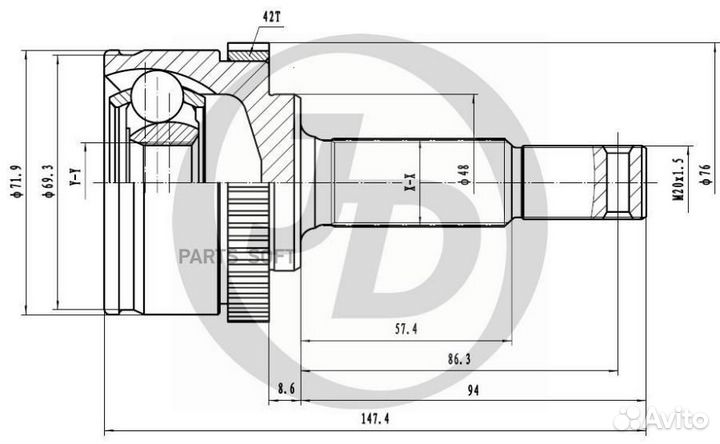 Just drive JCT0031A шрус наружный шариковый / с ко