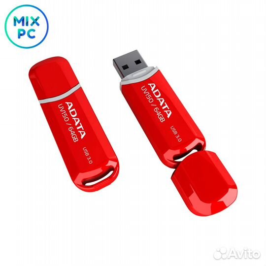 Флеш диск 64GB adata UV150 Red USB 3.2