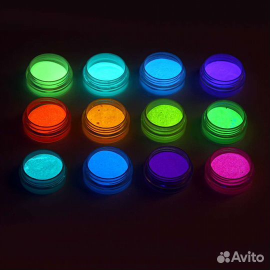 Набор Светящихся в темноте Люминофоров. 12 цветов