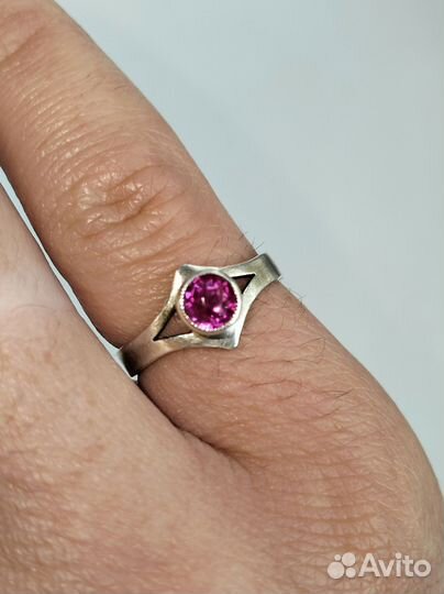 Серебряное кольцо СССР 875 с рубином