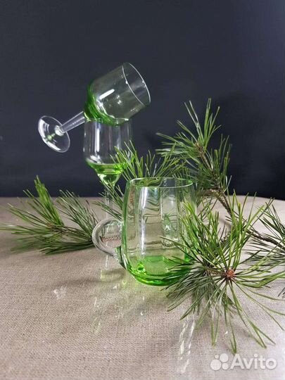 Стопки, рюмки хрусталь, старое стекло, ссср, Богем