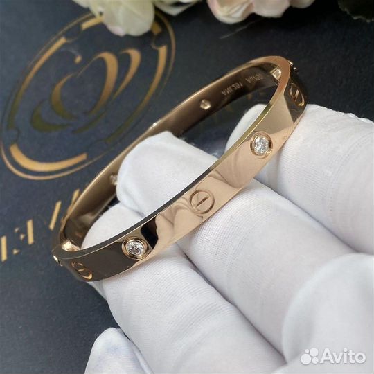 Золотой раслет Cartier Love, 4 бр. 0,51ct