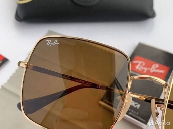 Очки ray ban square коричневые