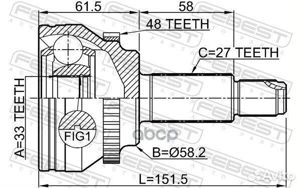 ШРУС наружный 33X58.2X27 3510-SX11A48 3510-SX11A48