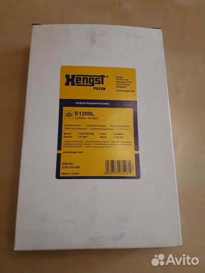 Воздушный фильтр Hengst E1209L для Хонда CRV-3